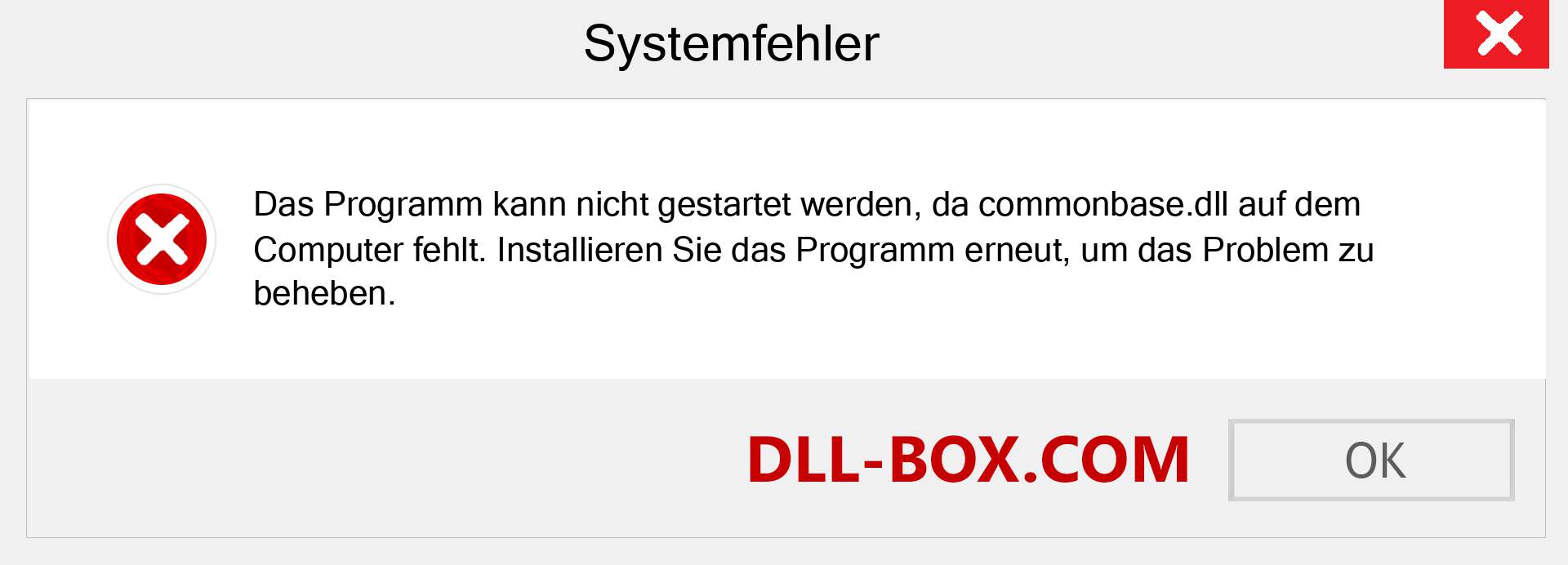 commonbase.dll-Datei fehlt?. Download für Windows 7, 8, 10 - Fix commonbase dll Missing Error unter Windows, Fotos, Bildern