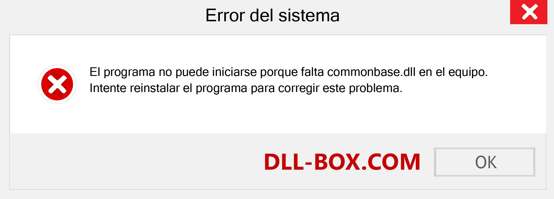 ¿Falta el archivo commonbase.dll ?. Descargar para Windows 7, 8, 10 - Corregir commonbase dll Missing Error en Windows, fotos, imágenes