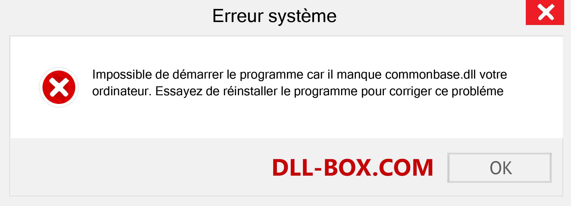 Le fichier commonbase.dll est manquant ?. Télécharger pour Windows 7, 8, 10 - Correction de l'erreur manquante commonbase dll sur Windows, photos, images